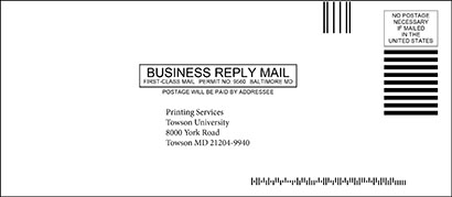 #9 Business Reply Envelopes - Black Copy Only}